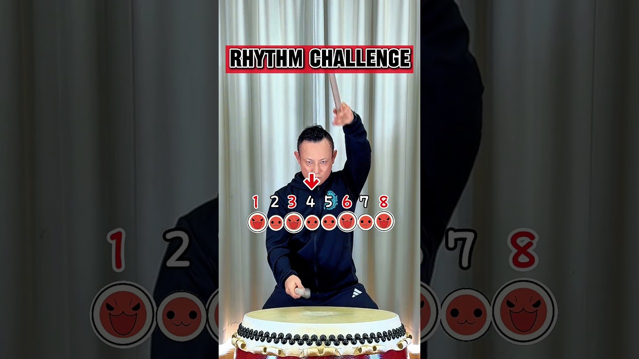 リアル太鼓の達人！Real Taiko no Tatsujin‼︎ リズムチャレンジRhythm Challenge 徐々に難しくなるよ #kotetsu 小鉄 #Japanese drums 和太鼓