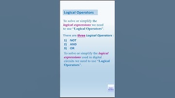 Boolean Algebra - Logical Operators   | Sarita