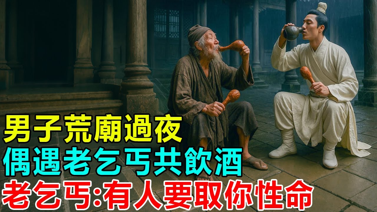 民間故事：男子荒廟過夜，偶遇老乞丐共飲酒，老乞丐：有人要取你性命