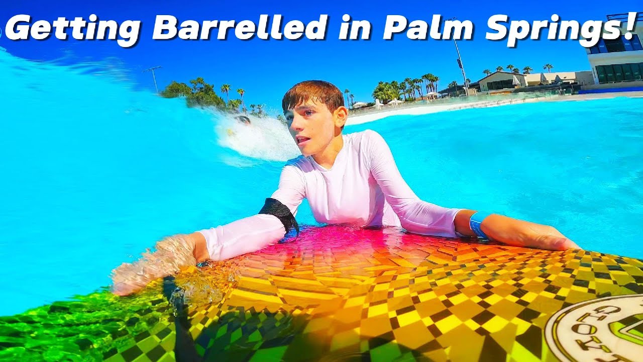 Bodyboarding in Palm Springs with MASSIVE BARRELS!