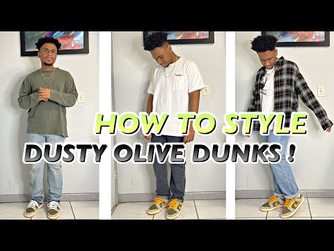 HOW TO STYLE DUSTY OLIVE DUNKS ! - YouTube