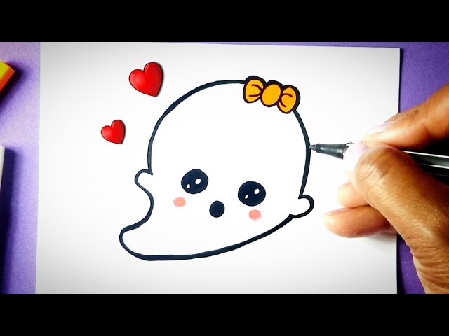 Como desenhar Fantasma de Halloween ❤ Desenhos Kawaii - Desenho para  Desenhar 