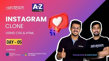 [LIVE] DAY 05 - Instagram clone using HTML & CSS  | COMPLETE in 7 - Days