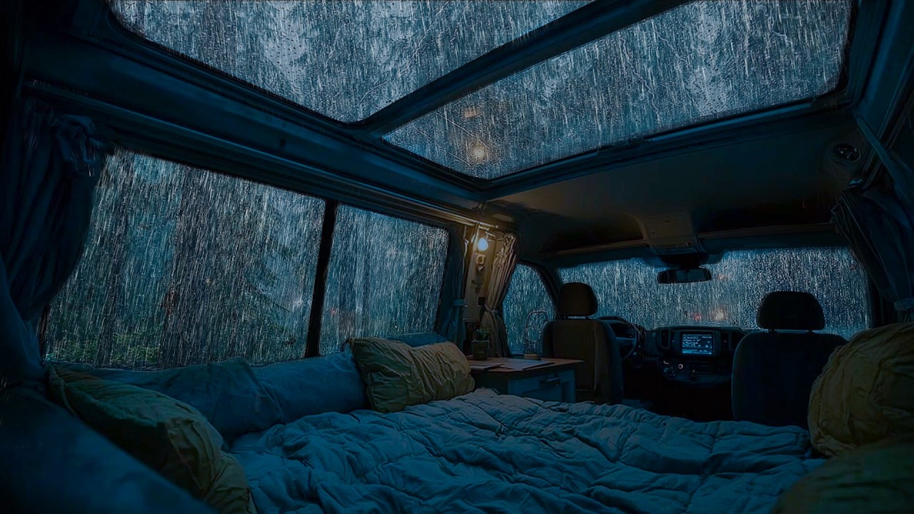Durmiendo en un Coche Durante una Tormenta | Sonidos Seguros y Acogedores para Dormir