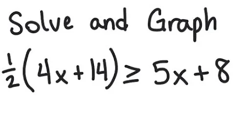 Linear Inequality: Solve and graph 1/2 (4x + 14) ≥ 5x + 8