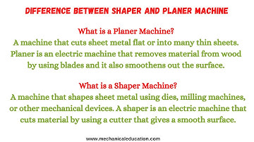 Difference between Shaper and Planer Machine | Mechanicaleducation
