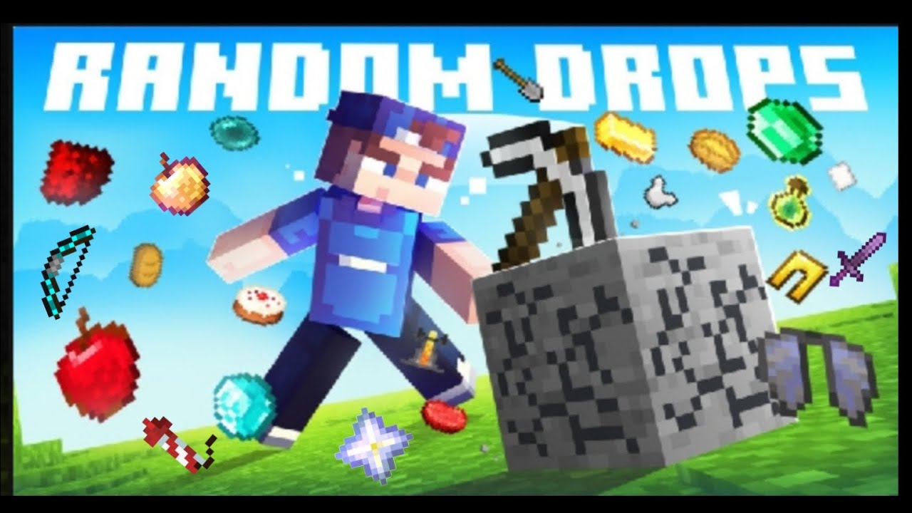 Beating Minecraft but block drop random loot - YouTube