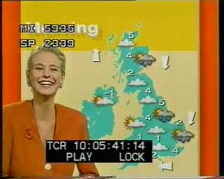 Ulrika Jonsson can't stop laughing during weather forecast on TV-am