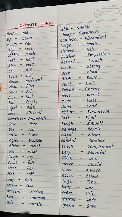 opposite word