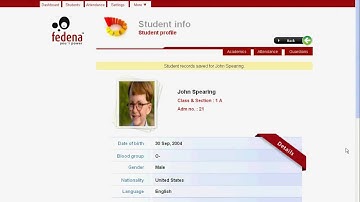 9. Fedena Screencast: Student profile