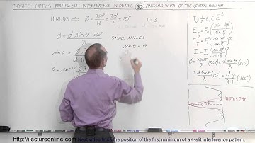 Physics 60  Optics: Double Slit Interference (32 of 35) Angular Width=? of the Central Max