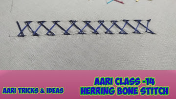 CLASS -15 HERRING BONE STITCH | TYPES OF AARI STITCHES |  CHAIN STITCH | AARI WORK IN TAMIL