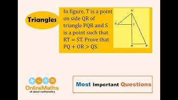 IX Triangles In figure, T is a point on side QR of triangle PQR and S is a point such that RT ST  Pr
