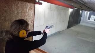 Desert Eagle .50 cal & woman shooting