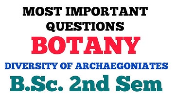 BSc I Year 2nd Sem Botany Important Questions 2024 | Diversity of Archaegoniates @Dear_Pari