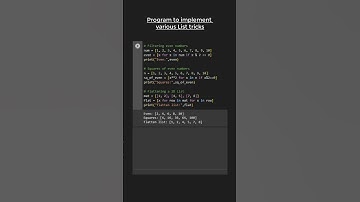 Interesting ONE LINERS code ON LISTS in Python 🆒🆒😎😎