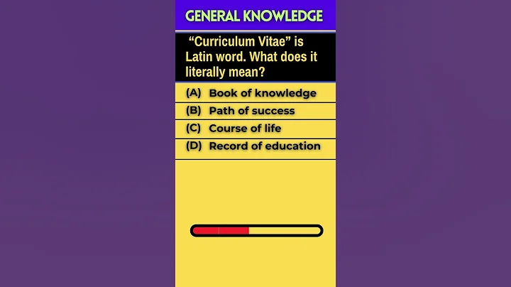 What Does Curriculum Vitae (CV) Mean? | MCQ for CSS MPT, GAT, SAT, GRE, IELTS, TOEFL | #shorts