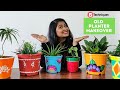 How to decorate old planters into new | 5 DIY Plants pot makeover ideas | Garden Decor Part 1