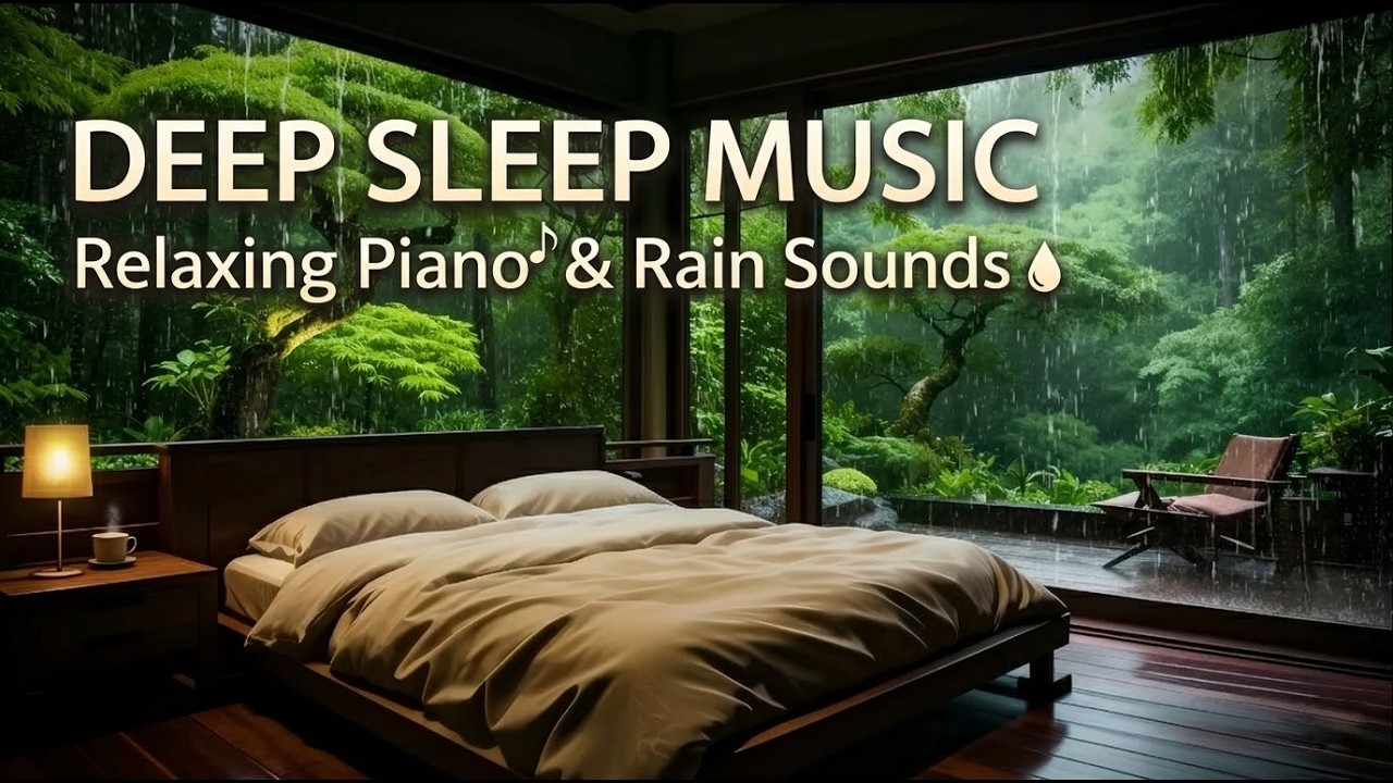 Deep Sleep Music : Relaxing Piano & Heavy Rain Sounds for Insomnia ...
