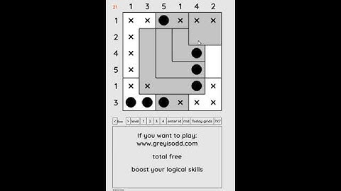 Grey is Odd - Today grids. Solution level 4 6X6 dated 09-07-2024 #logicpuzzles #logicgames  #games