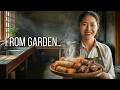A Peaceful Day in the Garden 🌿 Vegan Cooking &amp; Family Meal (ASMR)