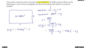 Optimization: Minimize Perimeter: Rectangular Garden