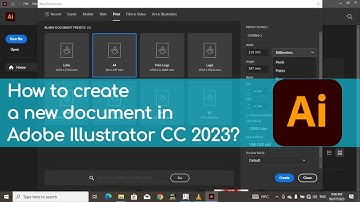 How to create a new document in Adobe Illustrator CC 2023?