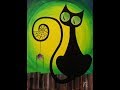 Spooky the Cat Step by Step Acrylic Painting on Canvas for Beginners