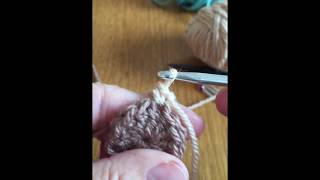 Working a standing double crochet