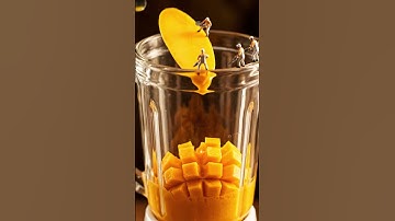Tiny Workers Crafting a Giant Mango Juice