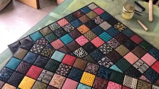 パッチワーク】特注印伝玄関マット製作動画 - YouTube