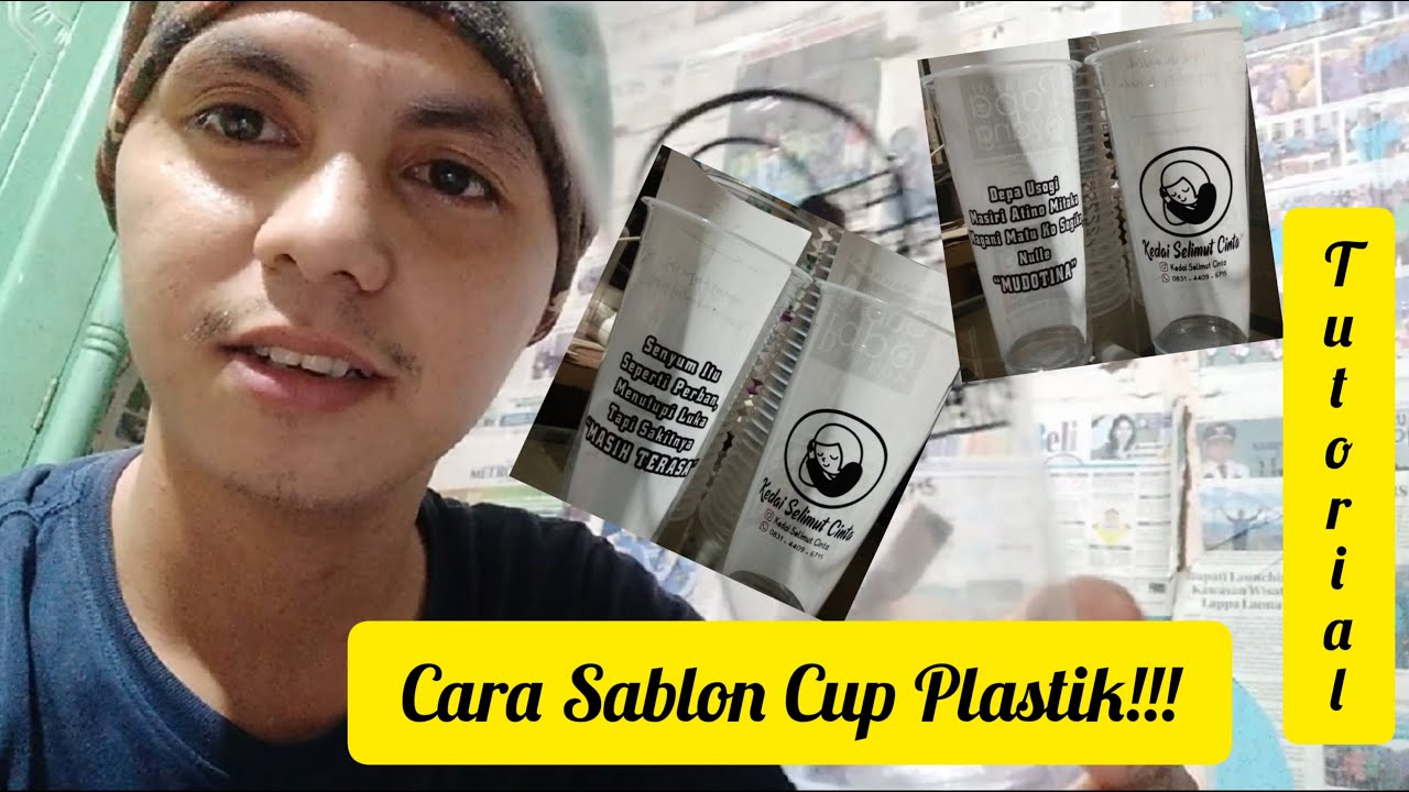  Cara Sablon Cup  Plastik Mudah 22 OZ YouTube