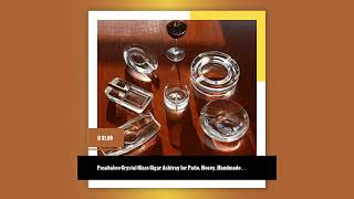 $31.59| Pasabahce Crystal Glass Cigar Ashtray for Patio, Heavy, Handmade, Luxury, Out...