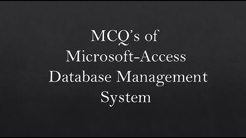 Multiply Choice Questions of Microsoft-Access Database Management System |BASAVA ITI MANVI|