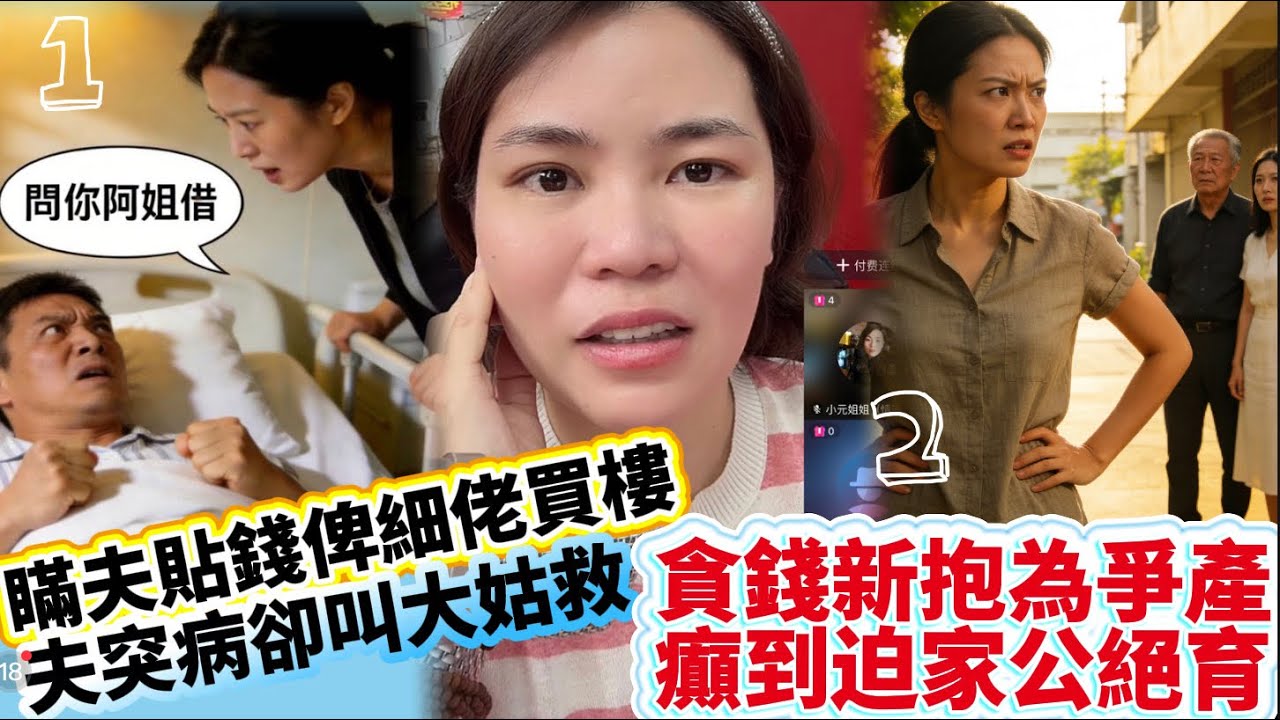 瞞夫貼錢俾細佬買樓 夫突病卻叫大姑救/貪錢新抱為爭產 癲到迫家公絕育 #情感 #廣東話 #情感故事 #分享 #婚姻 #諸事姐