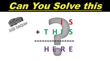 CRYPTARITHMETIC PROBLEM #9 | IS+THIS=HERE CRYPTARITHMETIC PROBLEM | HINDI URDU