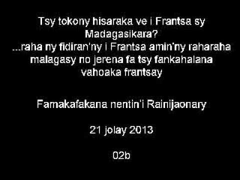 02b Tsy tokony hisaraka ve i Frantsa sy Madagasikara?