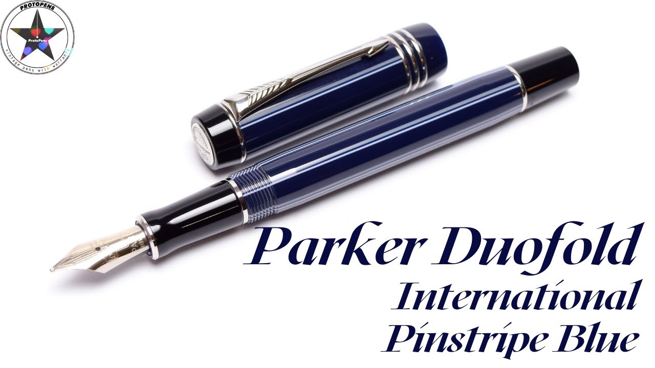 Parker Duofold International Pinstripe Blue Special Edition 18K M