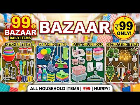 ₹99 Bazaar Shopping Haul | Daily Household Items Under ₹99