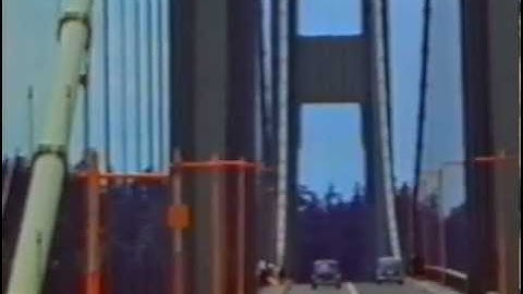 Colour footage of the Tacoma Narrows bridge