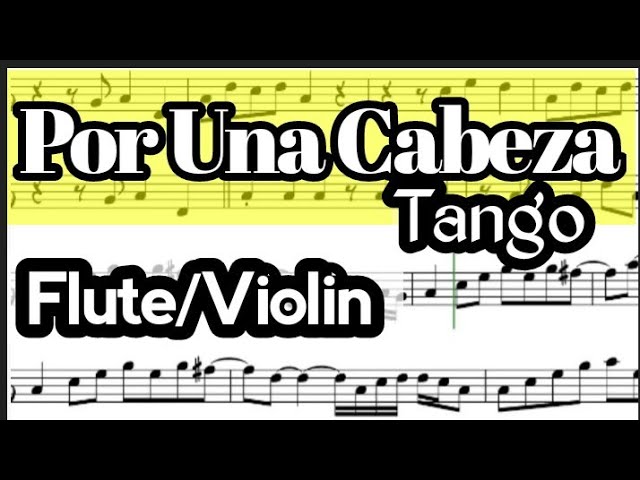Por Una Cabeza Flute or Violin Sheet Music Backing Track Play Along Partitura Tango class=