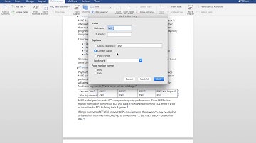 Creating Index Entries in Microsoft Word