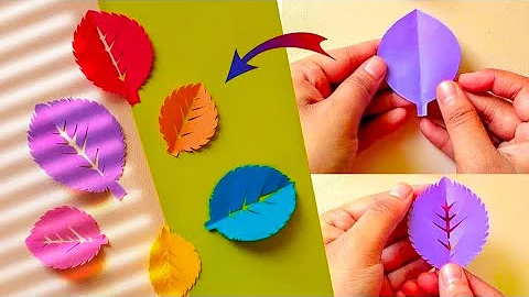 How to make easy paper leaves || Paper leaf || DIY paper leaf making tutorial || leaf origami 