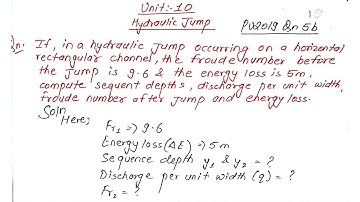 Hydraulic Jump | Numerical | Types:2 | Prashant YT | Hydraulics | BE Civil | 4th Sem | Sequent depth