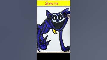 Drawing Catnap in 30 sec, 3 min, 3 hours ( Poppy Playtime Chapter 3 )#shorts