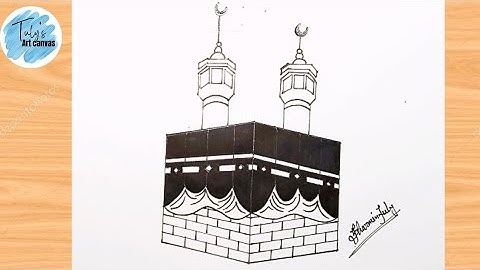 Kaaba Drawing tutorial||How to draw kaaba for beginners||step by step#kaabadrawing#kaaba#drawing#art