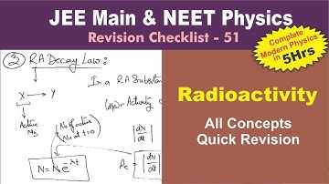 Radioactivity - Modern Physics (Part-5) | Revision Checklist 51 for JEE Main and NEET Physics