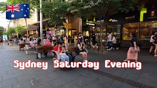 Sydney Australia [4K HDR Walk] Located in the heart of Sydney CBD George Street\/\/Saturday Evening