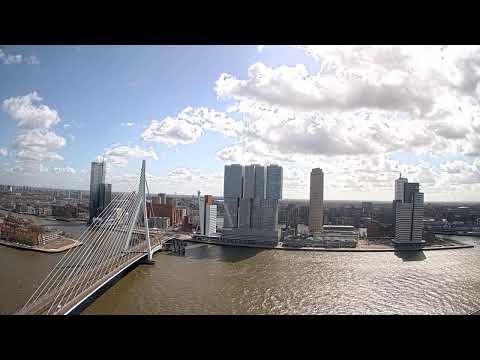 Live Stream - Skyline Rotterdam - Erasmusbrug, De Rotterdam, Kop van Zuid