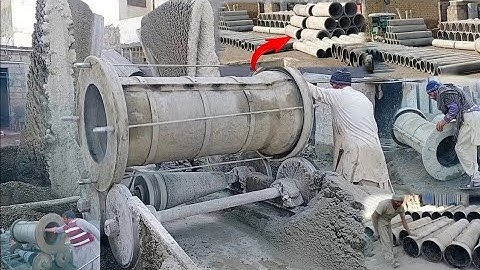 Cement pipe making | Cement PipesManufacturing Process | Concrete PipeManufacturing